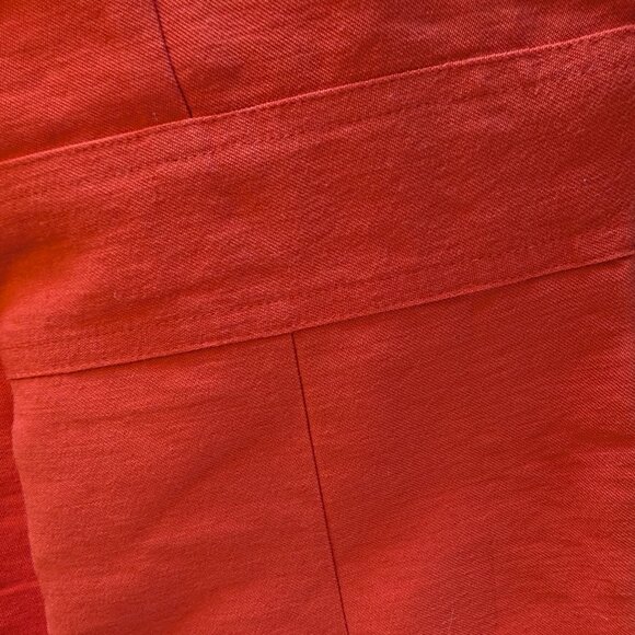 Veronika Maine Wrap Tie Front Red Orange Dress Size 14 Spring Summer Office - Picture 8 of 11